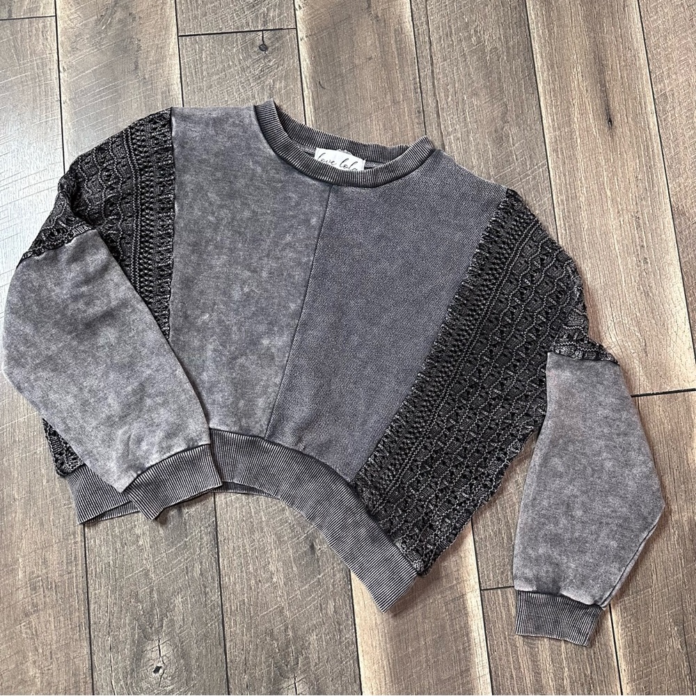 Love Lola Stonewash Crop Crewneck